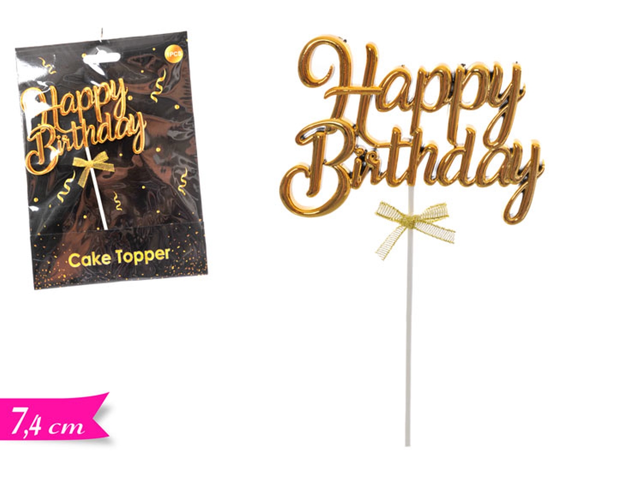 CAKE TOPPER HAPPY BIRTHDAY GOLD 708734