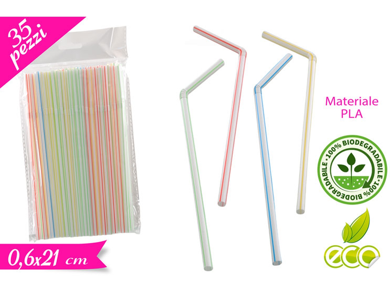 CANNUCCE FLEX 35PZ A STRISCE MIX 872507