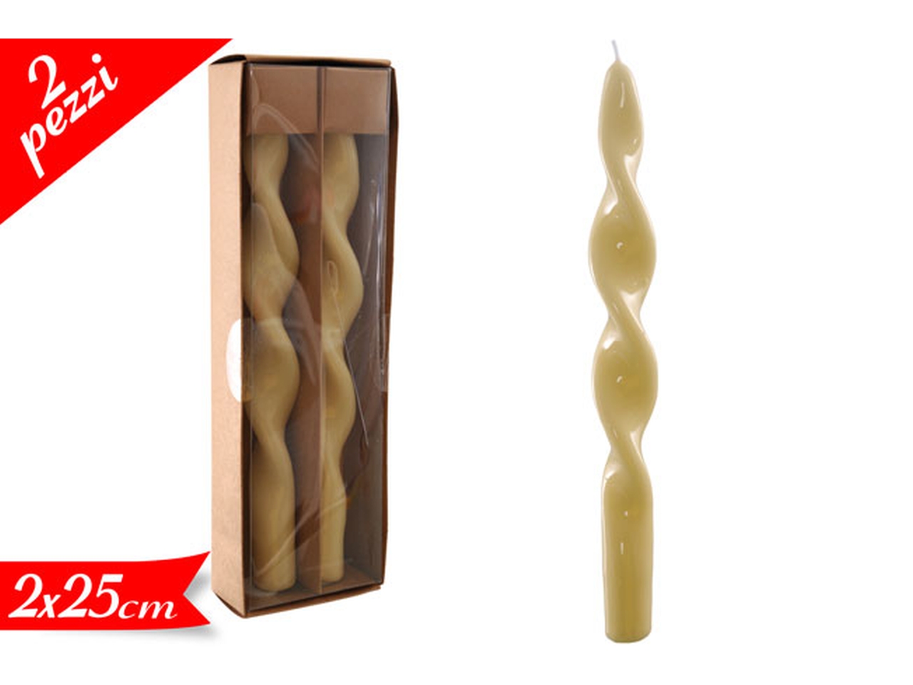 COPPIA CANDELE AVORIO 25CM 551655