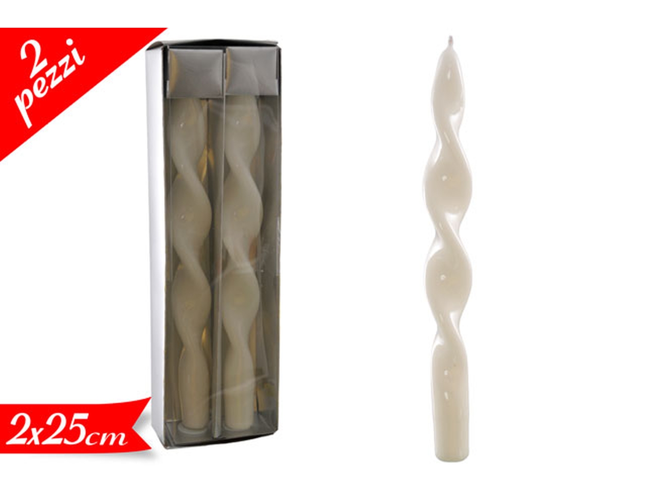 COPPIA CANDELE BIANCHE 25CM 551654A