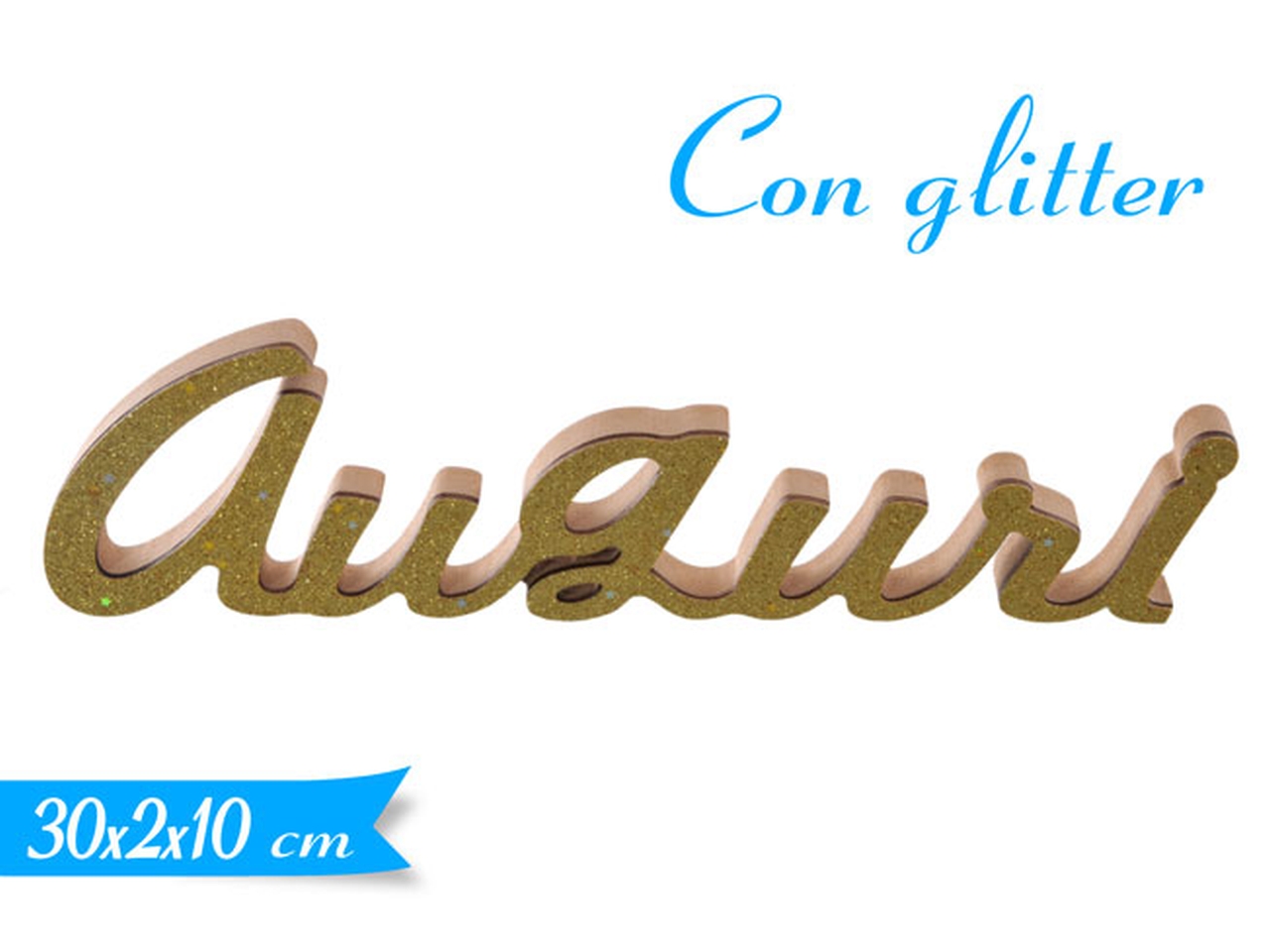DEC.”AUGURI” C/GLITTER ORO 614854