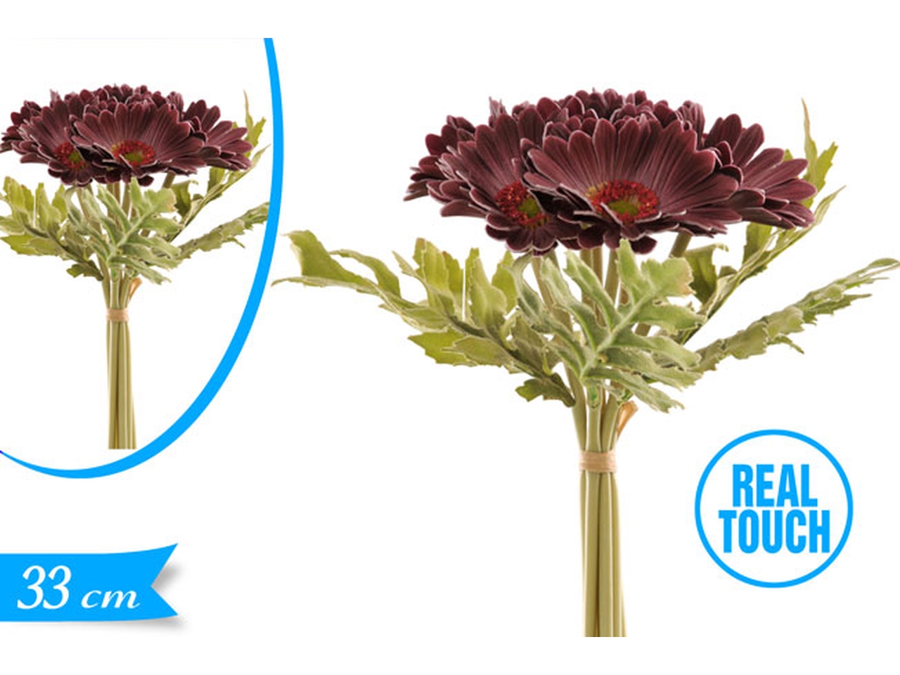 GERBERA GOMMA MAZZETTO 6PZ VIOLA 873171