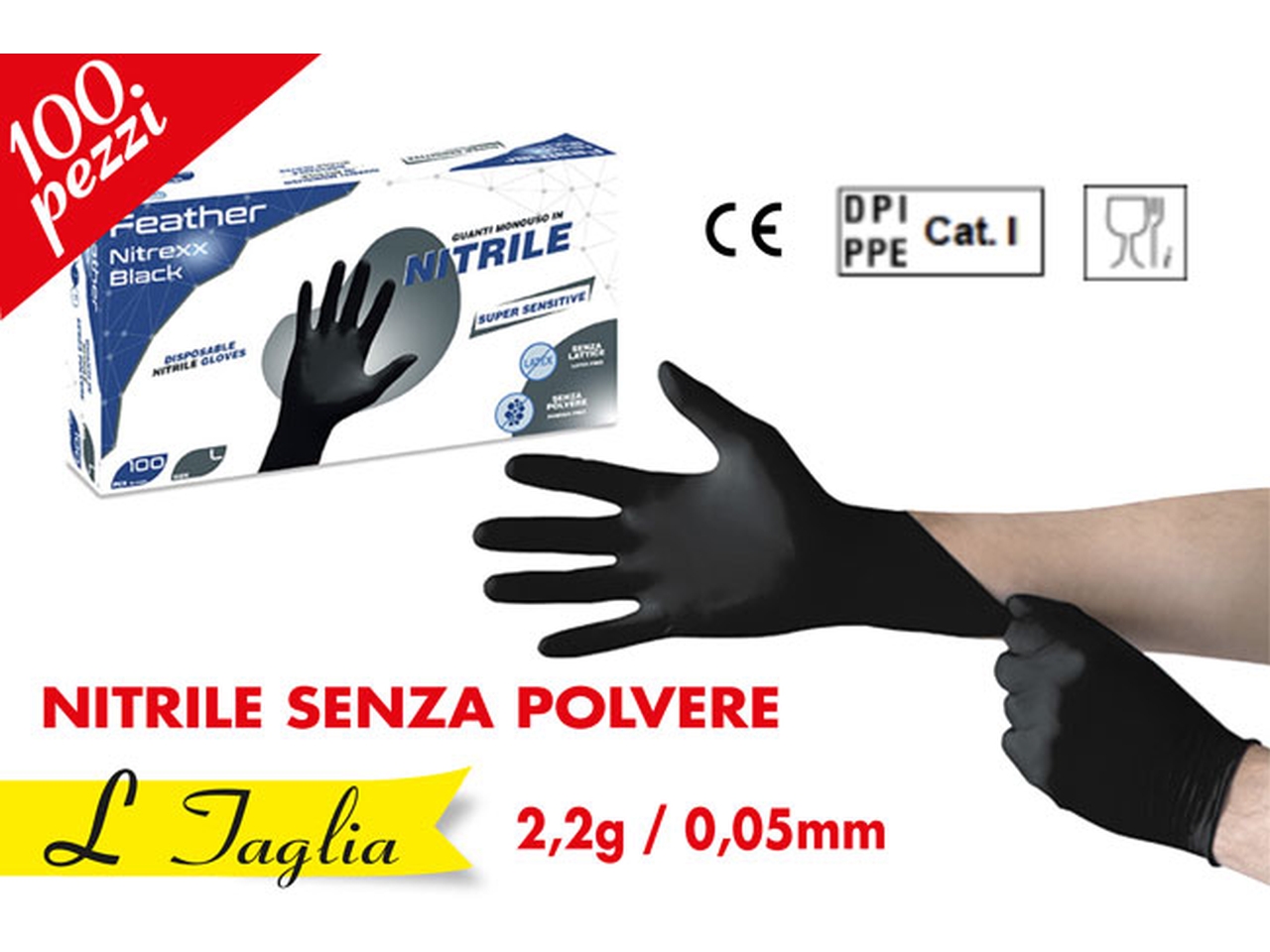 GUANTI IN NITRILE 100PZ 709118