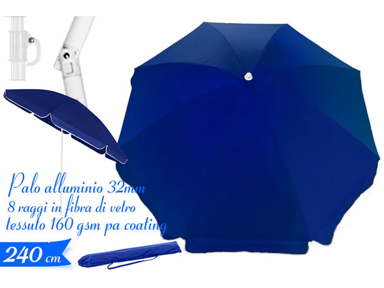OMBRELLONE ALLUMINIO 240/8 32/32MM 420626