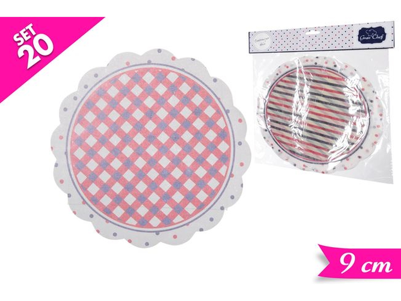 SET 20 SOTTO TORTA CARTA 9CM 2ASS 610478 SET 20 SOTTO TORTA CARTA 9CM 2ASS 610478