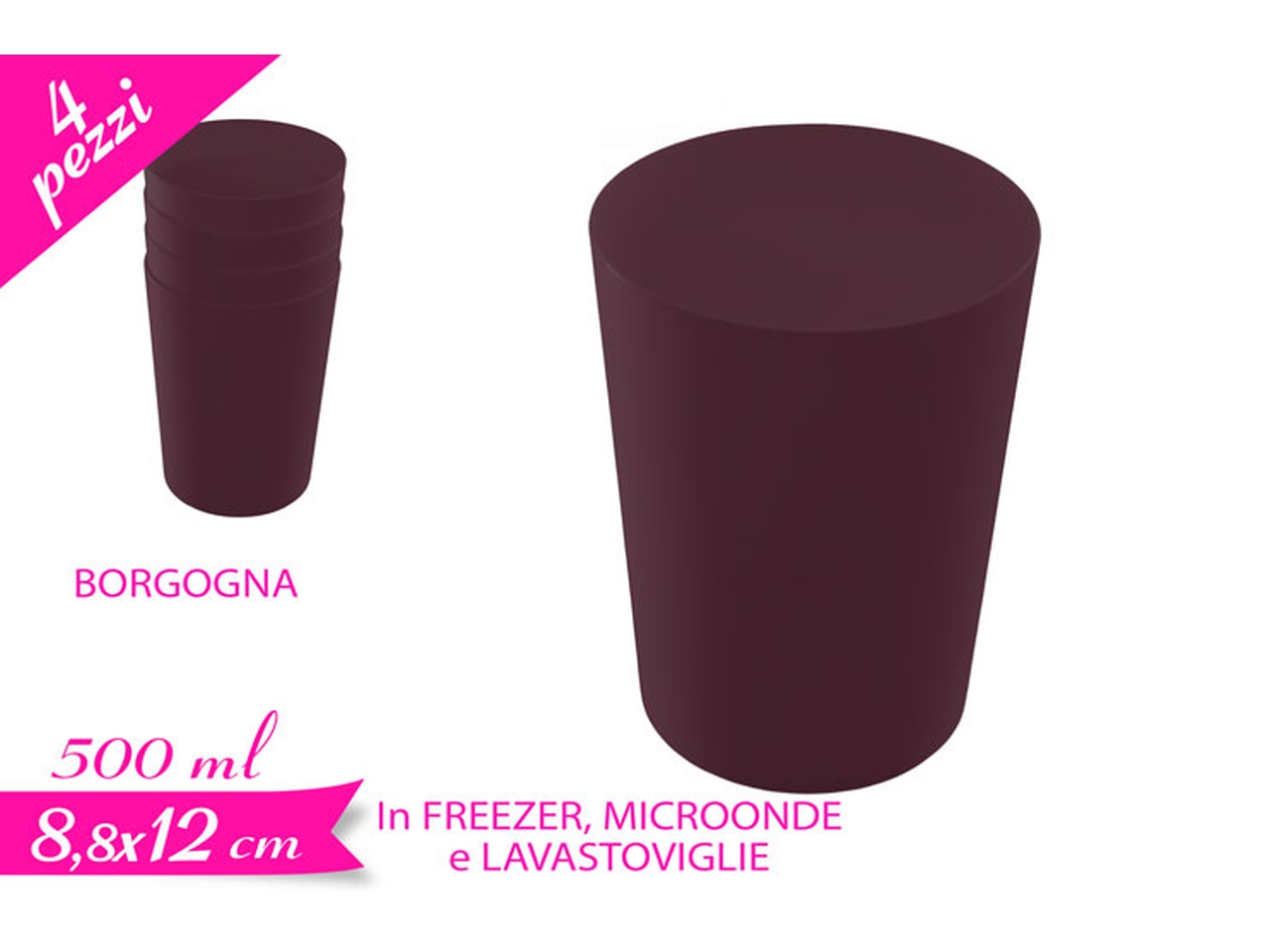 SET 4 BICCHIERI PORPORA 500ML 872315