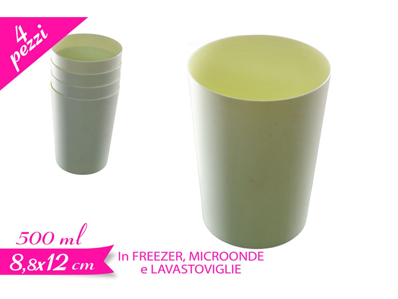 SET 4 BICCHIERI VERDE 500ML 872327