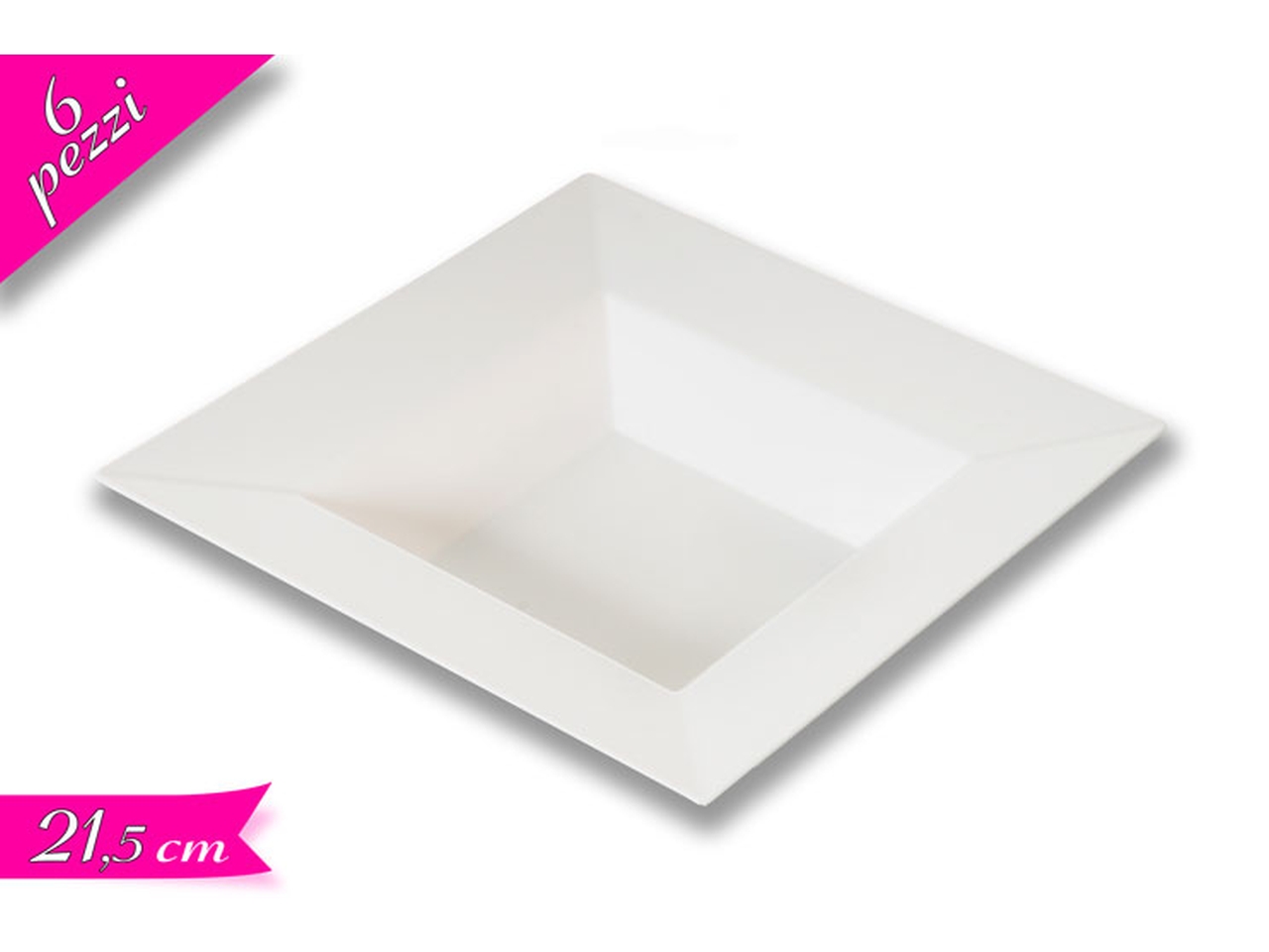 SET 6 PIATTI QUADRATI FONDI PLASTICA 609628 SET 6 PIATTI QUADRATI FONDI PLASTICA 609628