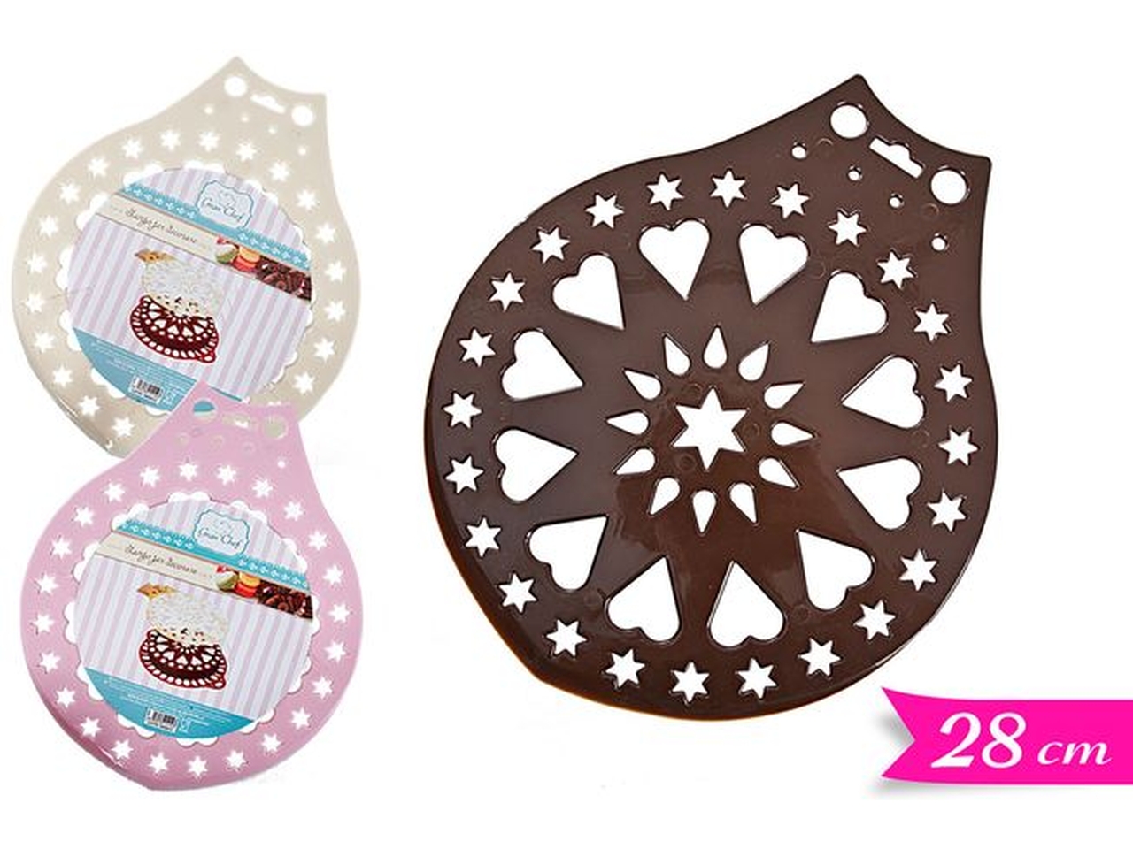 STAMPO PER DECORAZIONE TORTA 3ASS. 608036A STAMPO PER DECORAZIONE TORTA 3ASS. 608036A