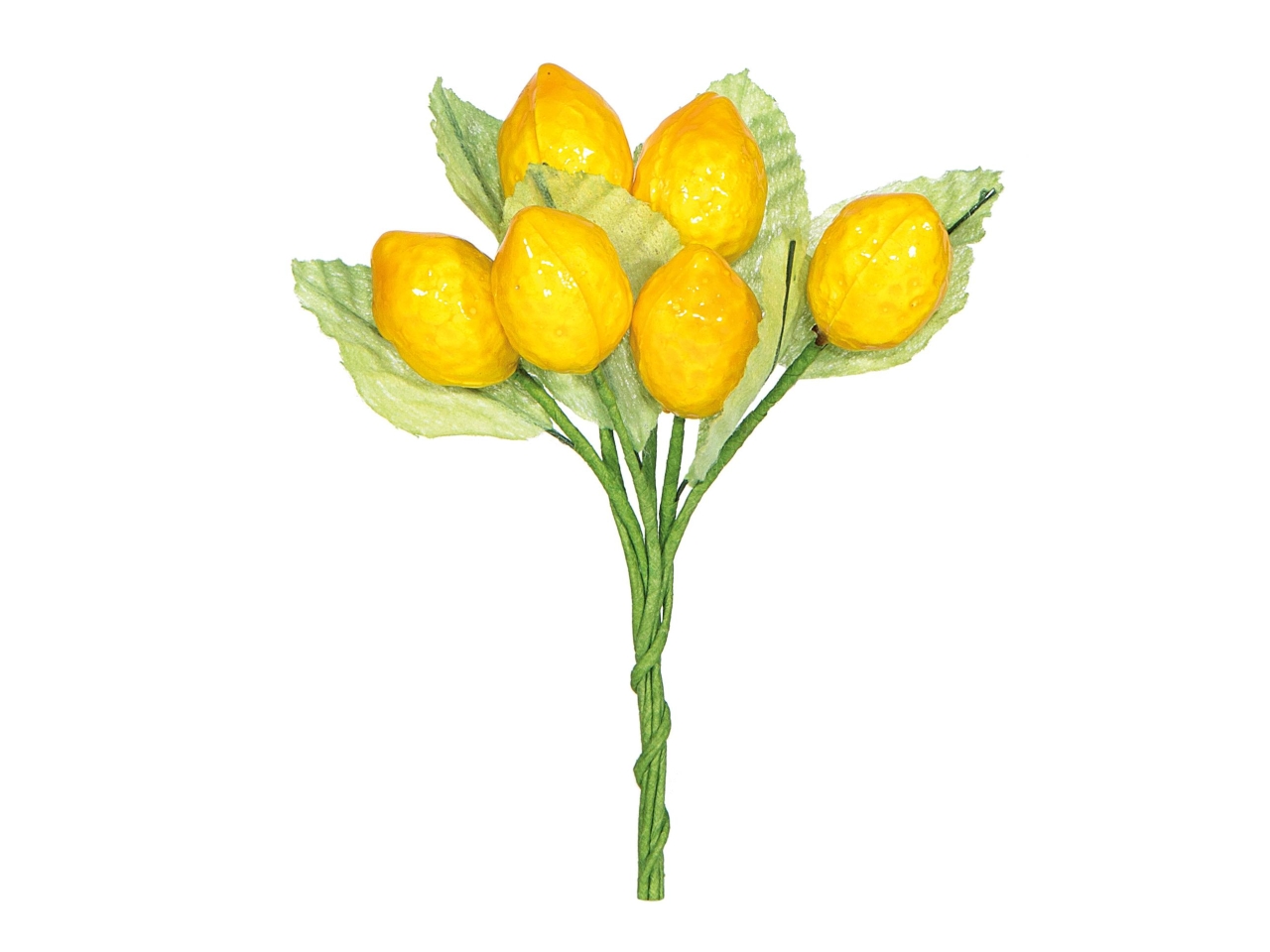 MAZZO DI 6 LIMONI C/FOGLIE 12CM F131