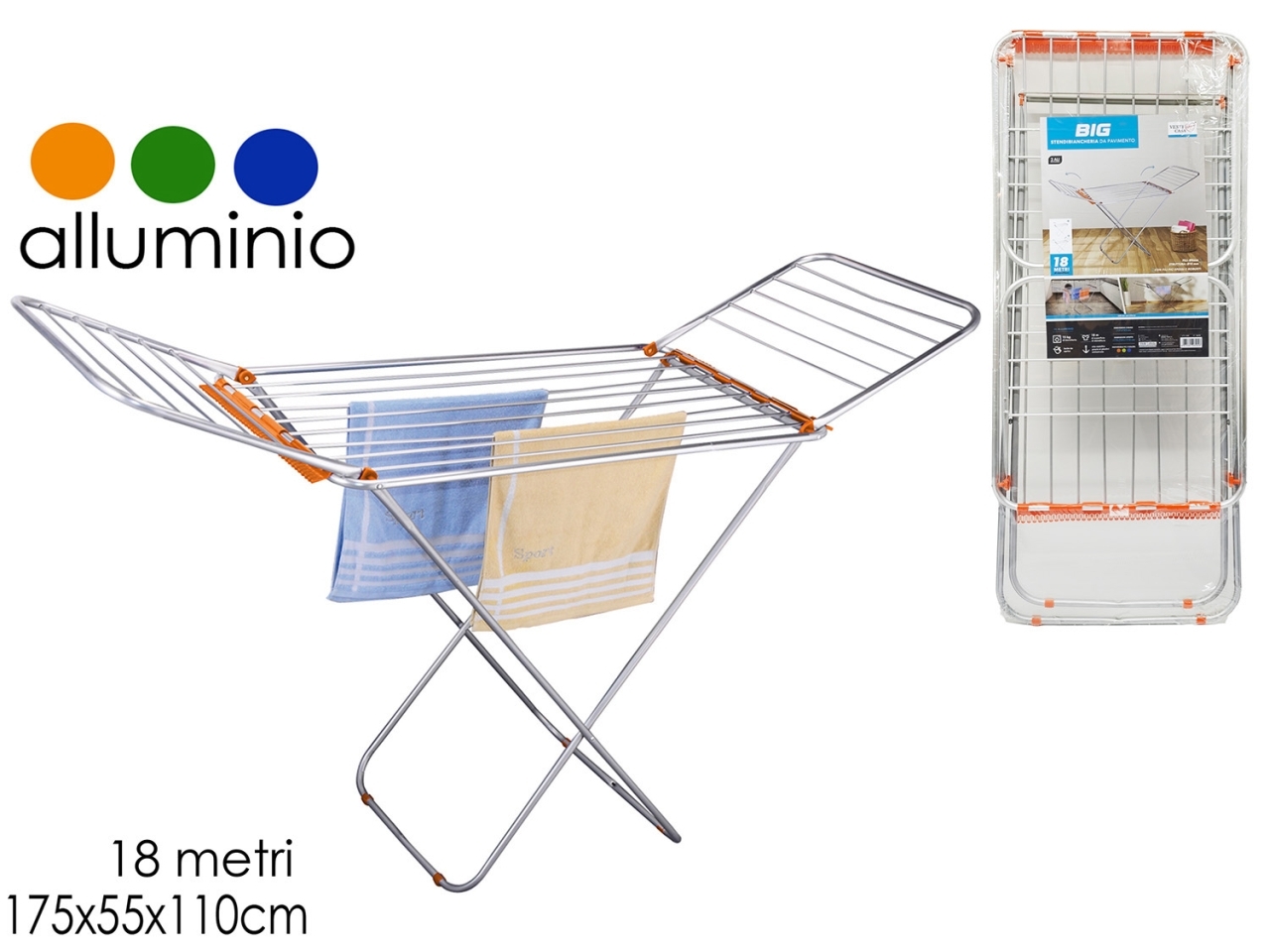 STENDIBIANCHERIA ALLUMINIO BIG 18MT ASS. 726170