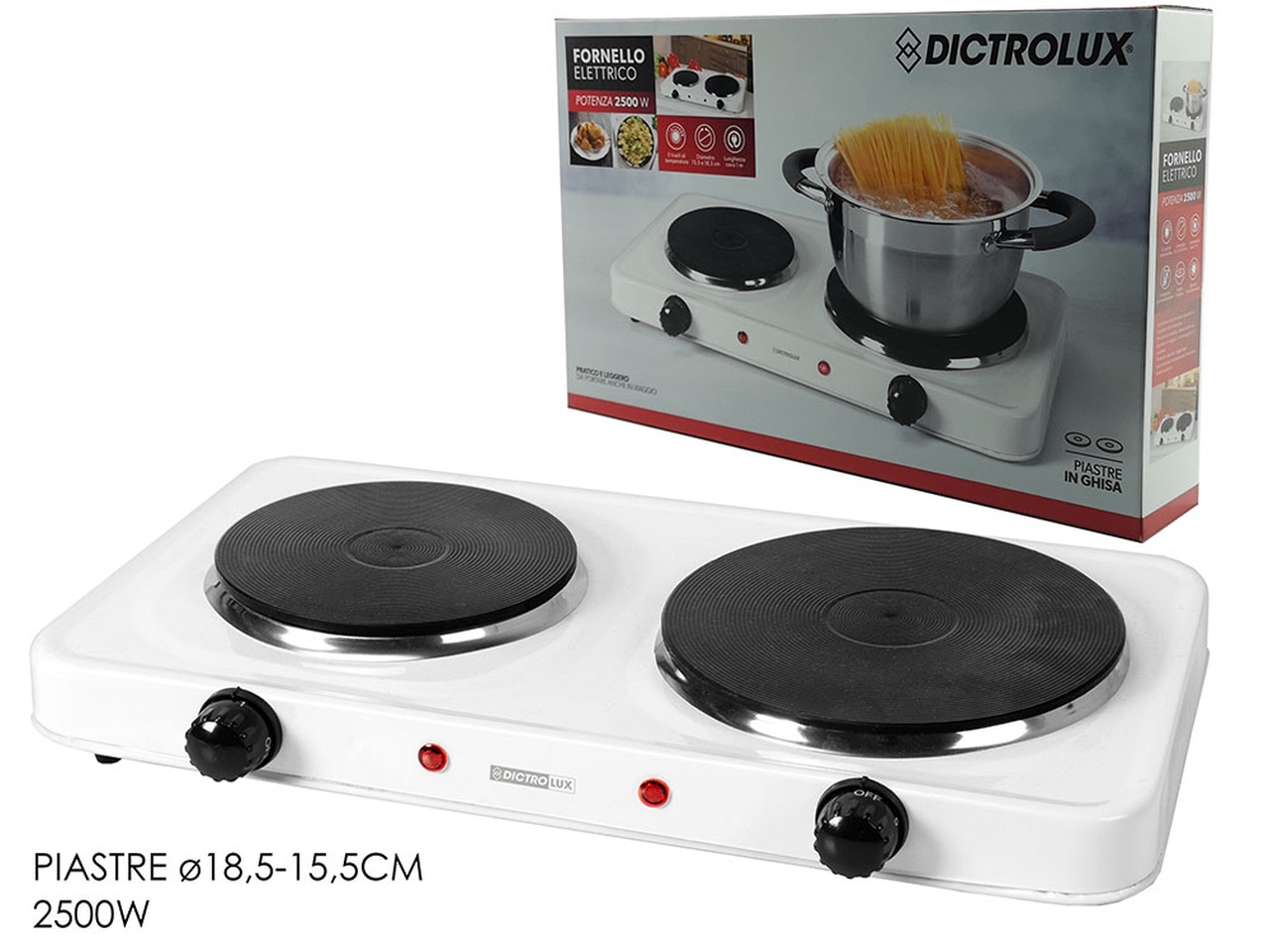 FORNELLO ELETTRICO 2500W CON TERMOSTATO 871503