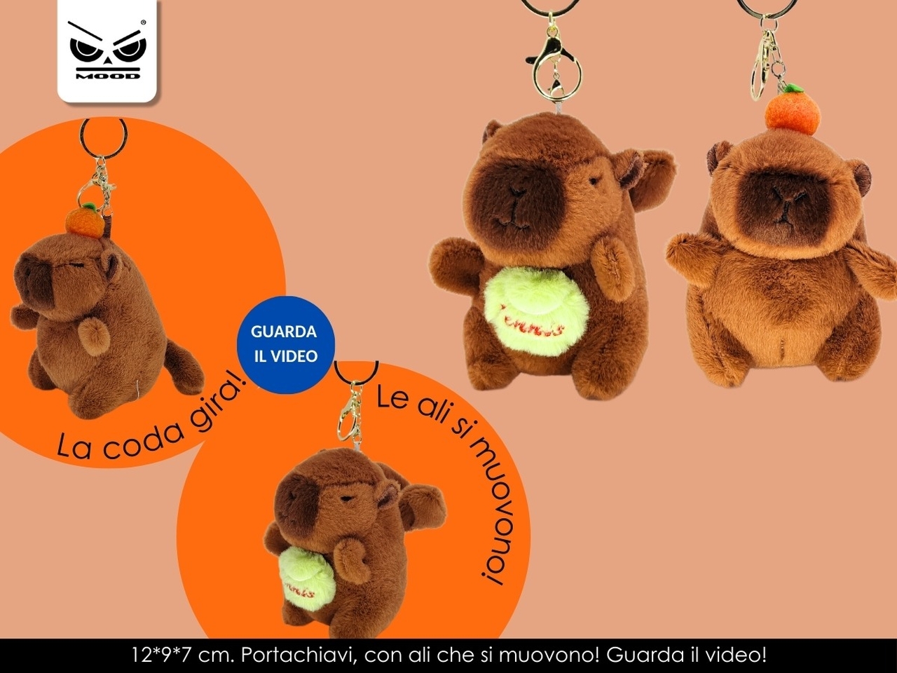 PELUCHE PORTACHIAVI CRAZY CAPY ST7829 PELUCHE PORTACHIAVI CRAZY CAPY ST7829