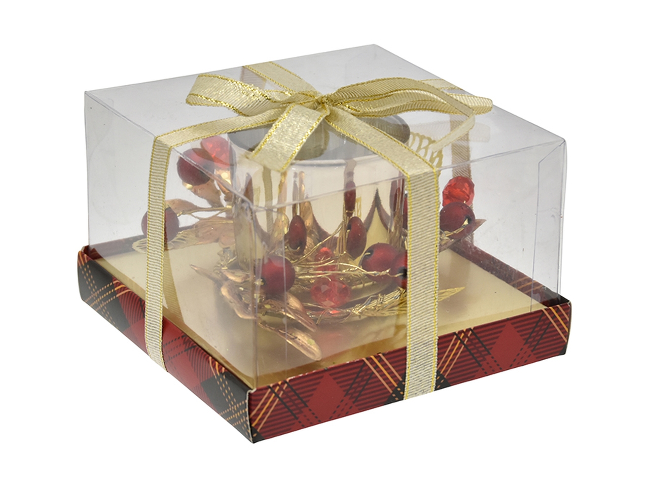 PORTACANDELA 11,3X7,5CM ORO/ROSSO 2658660