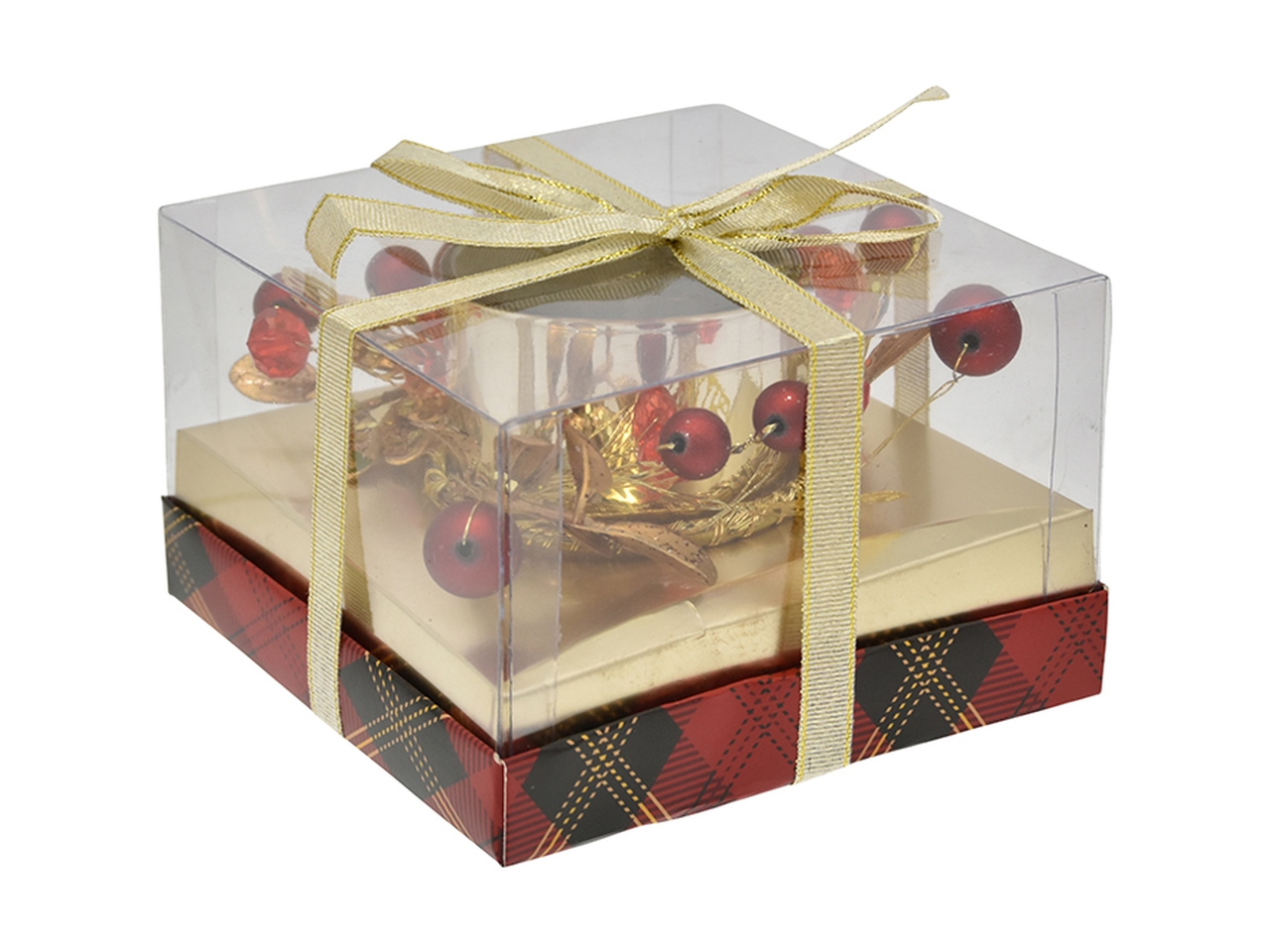 PORTACANDELA 12,3X8CM ORO/ROSSO 2658662