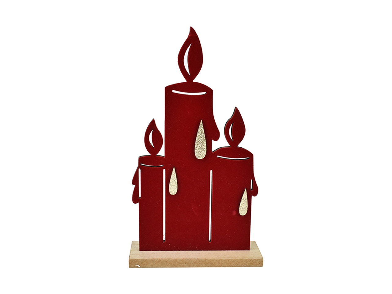 CANDELE IN LEGNO 23X13CM ROSSO/ORO 6930866 CANDELE IN LEGNO 23X13CM ROSSO/ORO 6930866