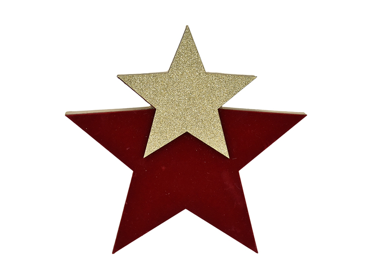 STELLA IN LEGNO 19X18CM ROSSO/ORO 6930870