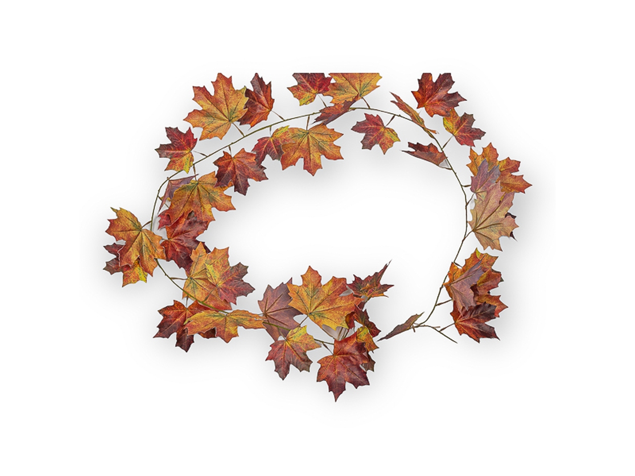 GHIRLANDA FOGLIE ACERO 180CM 449 MARRONE 2PJ542 M