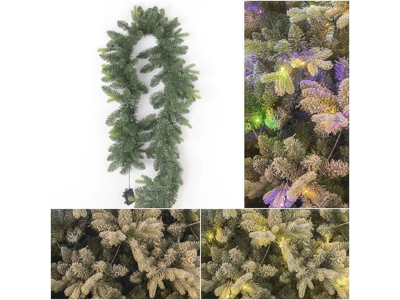 GHIRLANDA PINO CON NEVE 50 LUCI 180CM 639 1NV2161