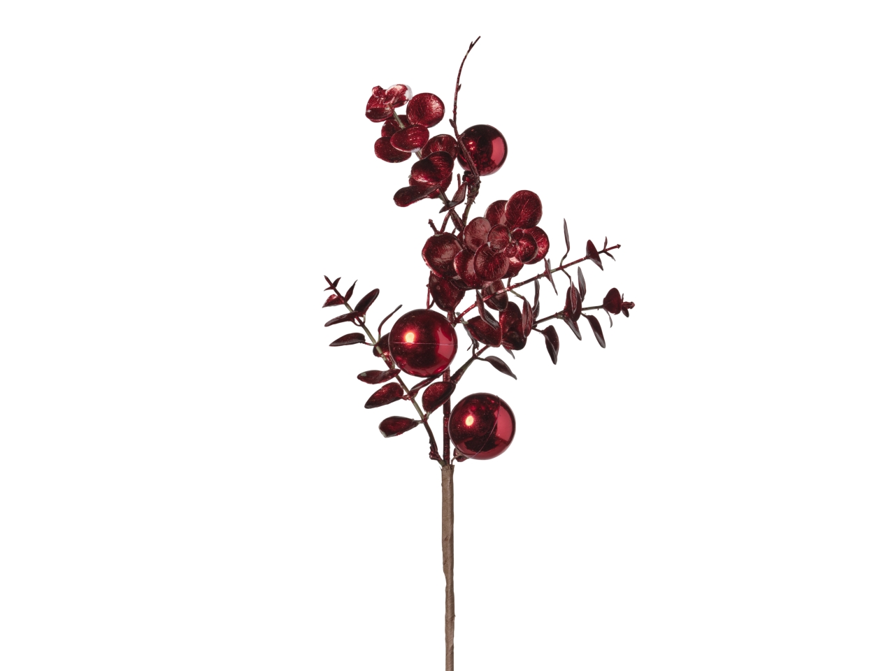RAMO EUCALIPTO CON PALLINE 43CM 253 ROSSO 1NHZ4248 RAMO EUCALIPTO CON PALLINE 43CM 253 ROSSO 1NHZ4248