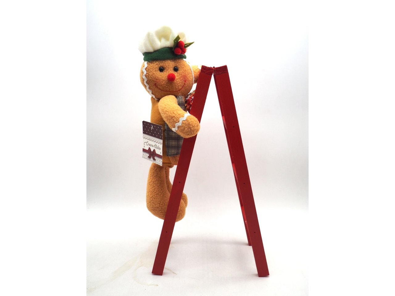 OMINO PAN DI ZENZERO C/SCALETTA LEGNO 46CM OMINO PAN DI ZENZERO C/SCALETTA LEGNO 46CM