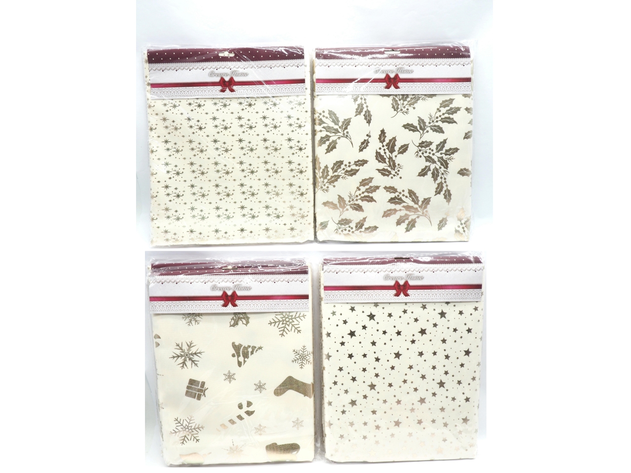 TOVAGLIA 140X180CM PANNA C/DISEGNI ORO ASS. TOVAGLIA 140X180CM PANNA C/DISEGNI ORO ASS.