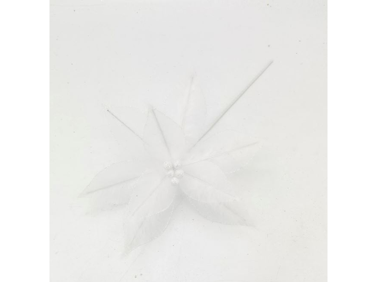 RAMO STELLA DI NATALE 40CM C/PIUME BIANCO