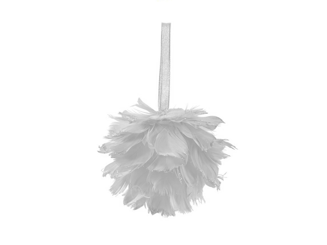 APPENDINO PALLA PIUME 10CM BIANCO