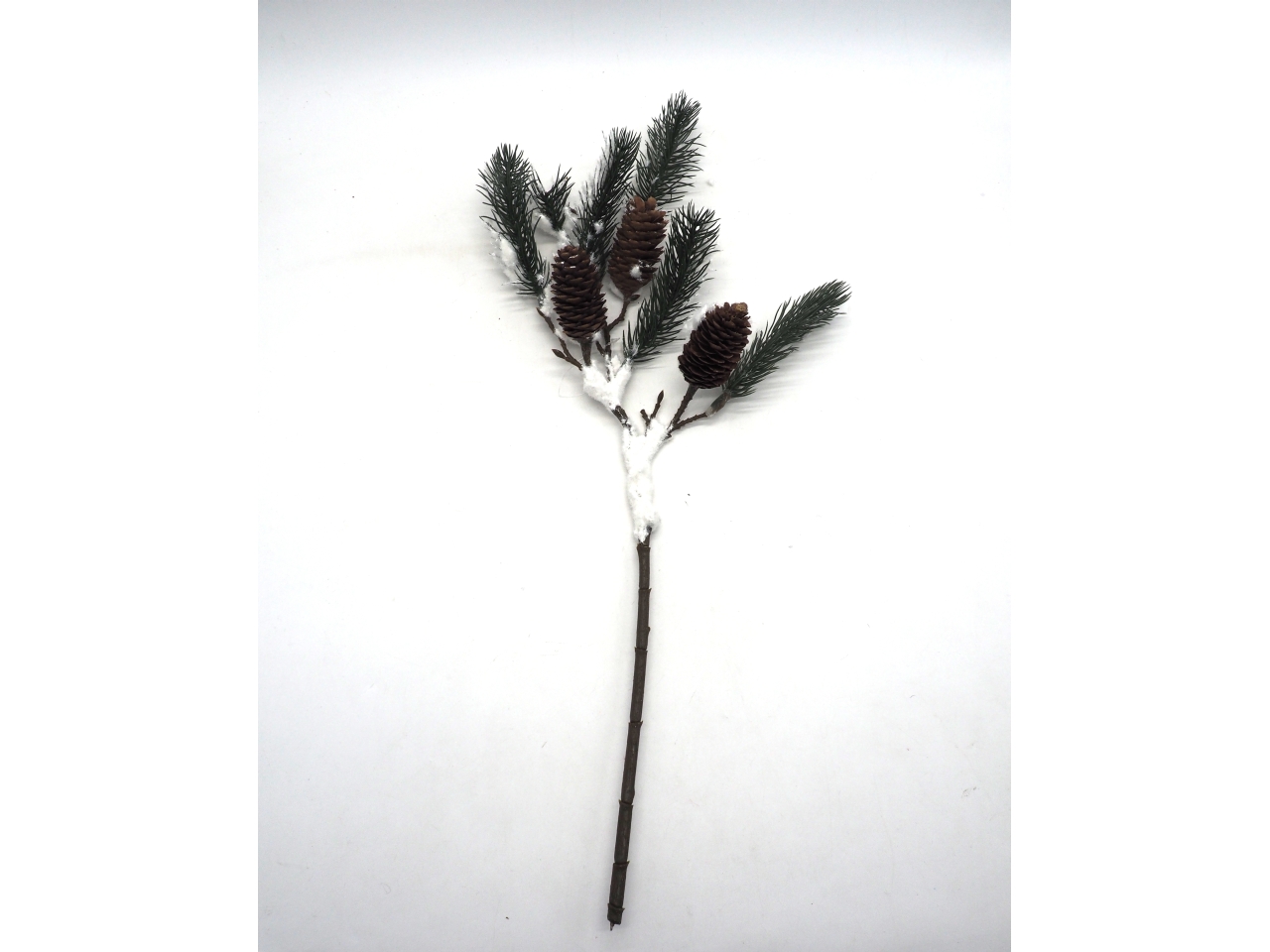 RAMO PINO 58CM FLOCCATO C/PIGNE
