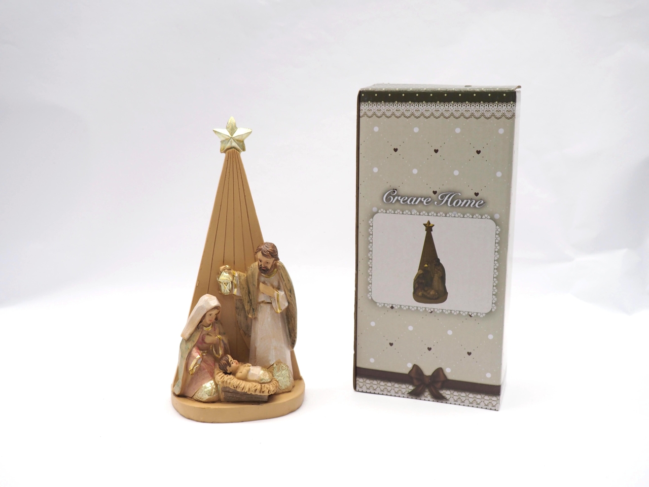 NATIVITA’ C/CAPANNA 9,8XH.14,7CM IN POLIRESINA