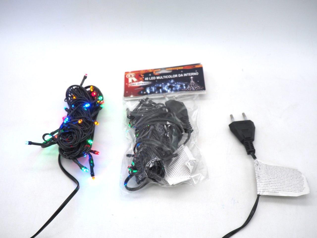 CATENA 40LED M.COLOR PER INTERNO FILO VERDE