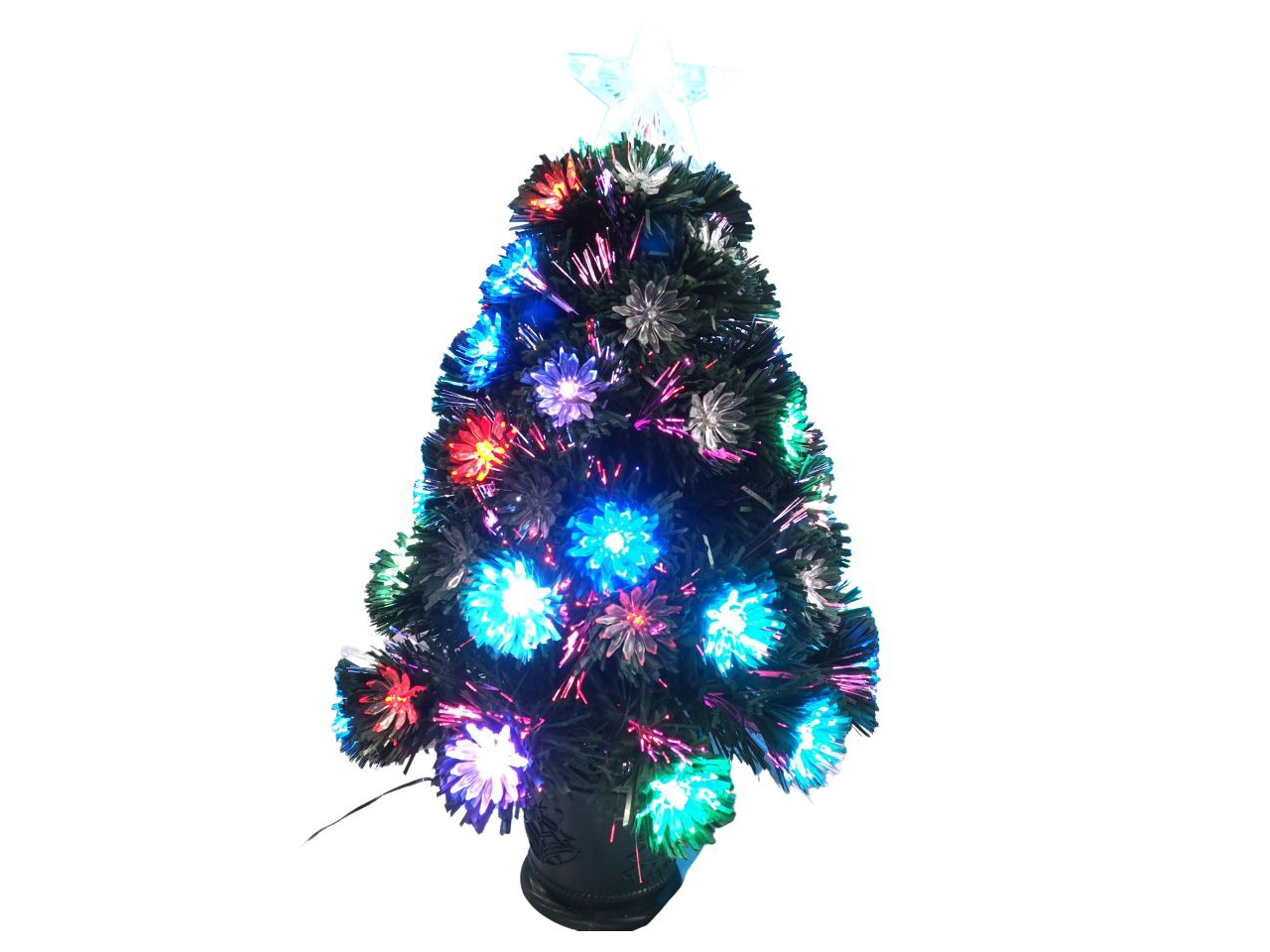 ALBERO 60CM VERDE C/60LED E STELLA IN PUNTA