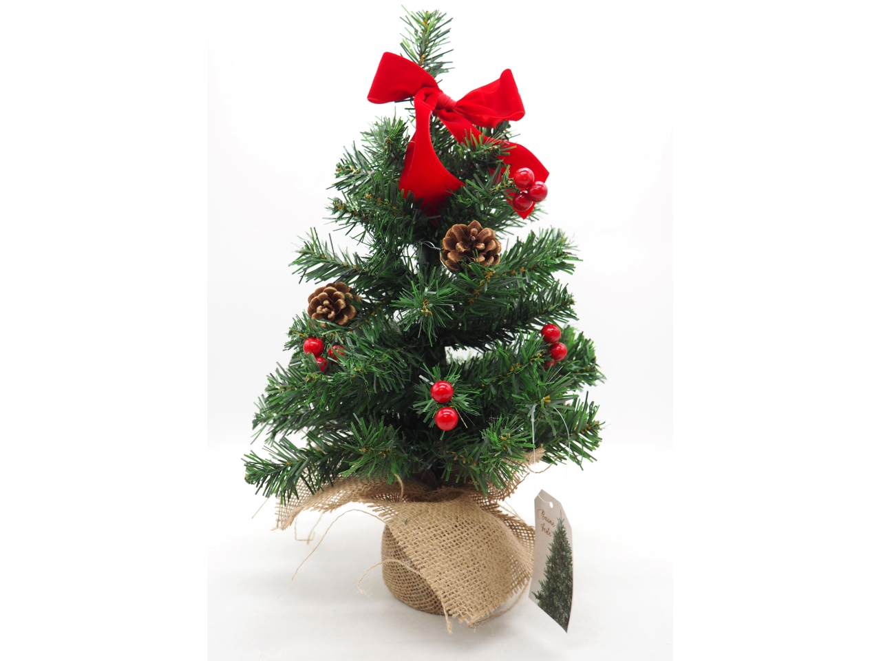 ALBERO 60CM C/FIOCCO/BACCHE E BASE JUTA ALBERO 60CM C/FIOCCO/BACCHE E BASE JUTA