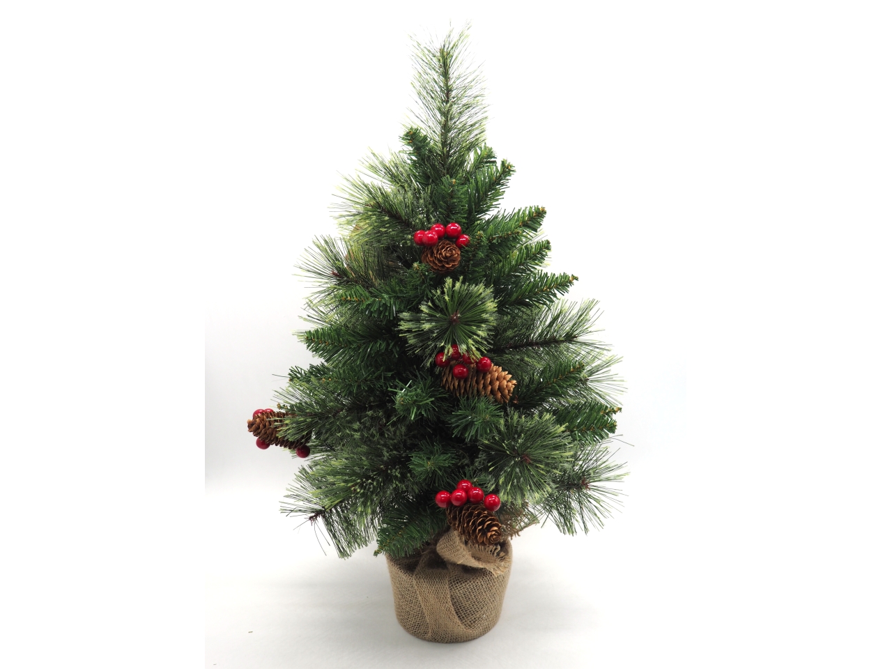 ALBERO PINO 60CM C/BACCHE E BASE JUTA