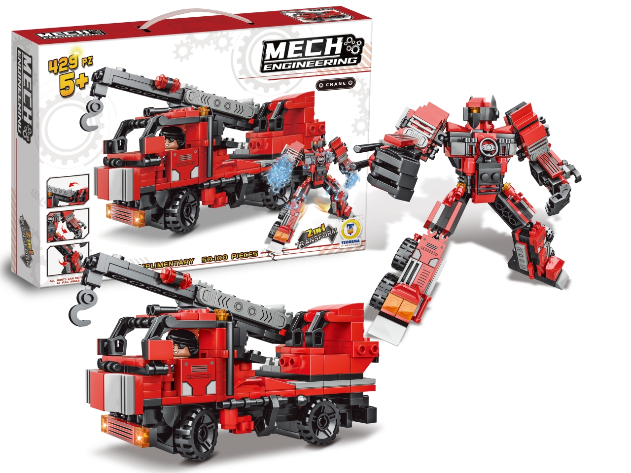 COSTRUZIONI CLICK CLACK POMPIERI 2IN1 429 PZ 80934