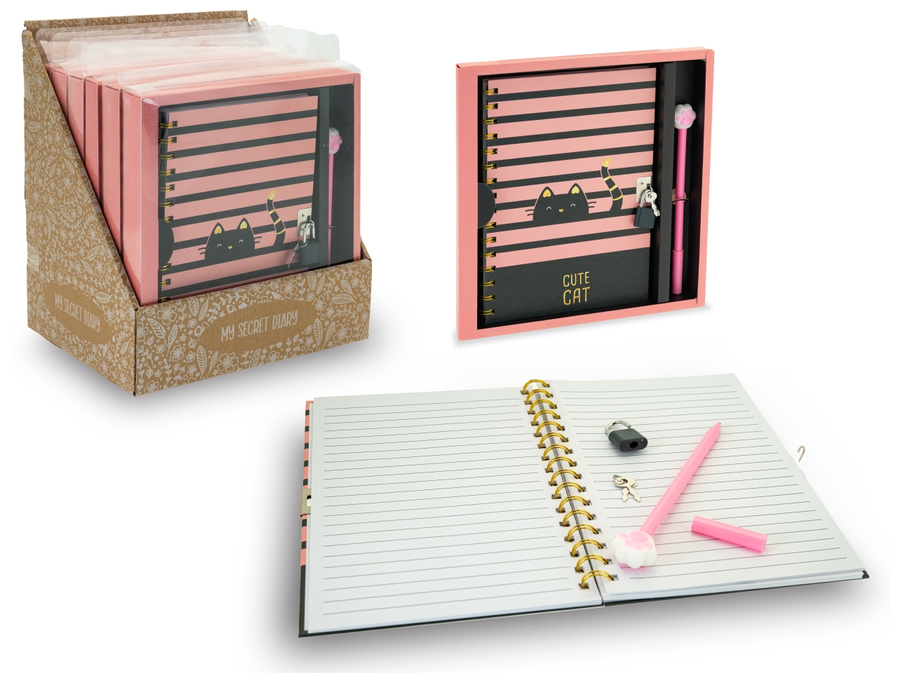 MISS SIGNORINA DIARI CATS ASS BLACK&PINK 52541 MISS SIGNORINA DIARI CATS ASS BLACK&PINK 52541