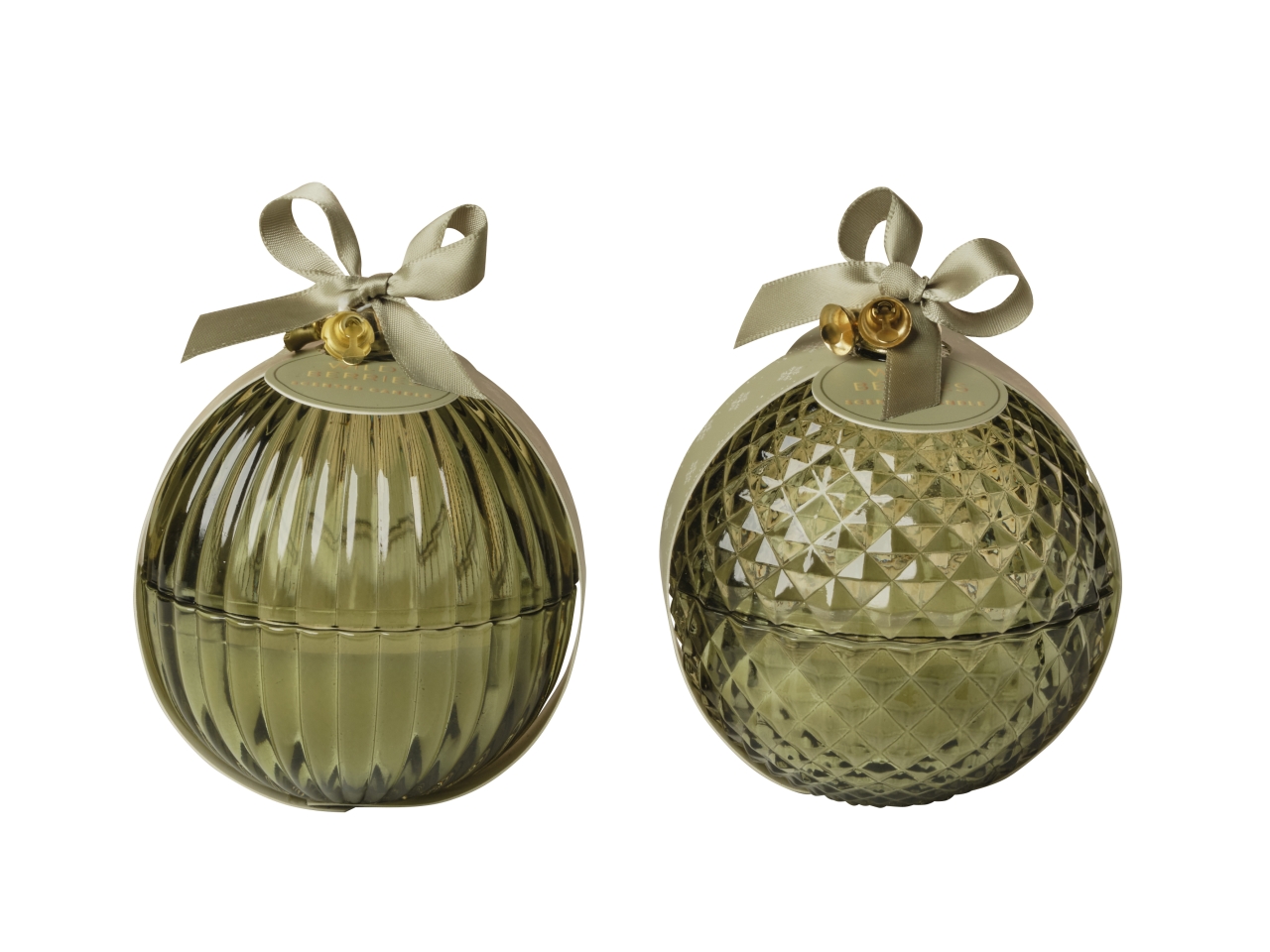 SFERA CON CANDELA D.8XH.8,5CM 093 VERDE 1NRH10