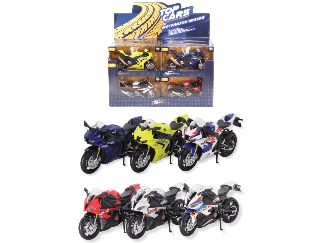 TOP CARS BMW S1000RR HONDA 1:12 MOTO ASS.18242