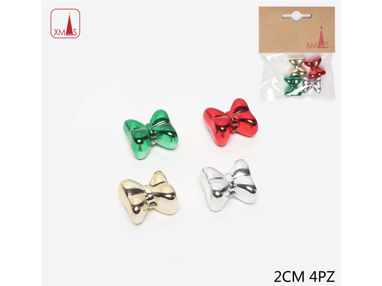 APPLICAZIONI FIOCCHETTI 2CM COLORATI 4PZ