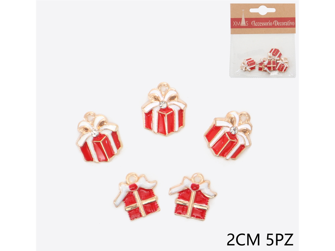 CIONDOLO PACCHETTO REGALO 2CM 5PZ CIONDOLO PACCHETTO REGALO 2CM 5PZ