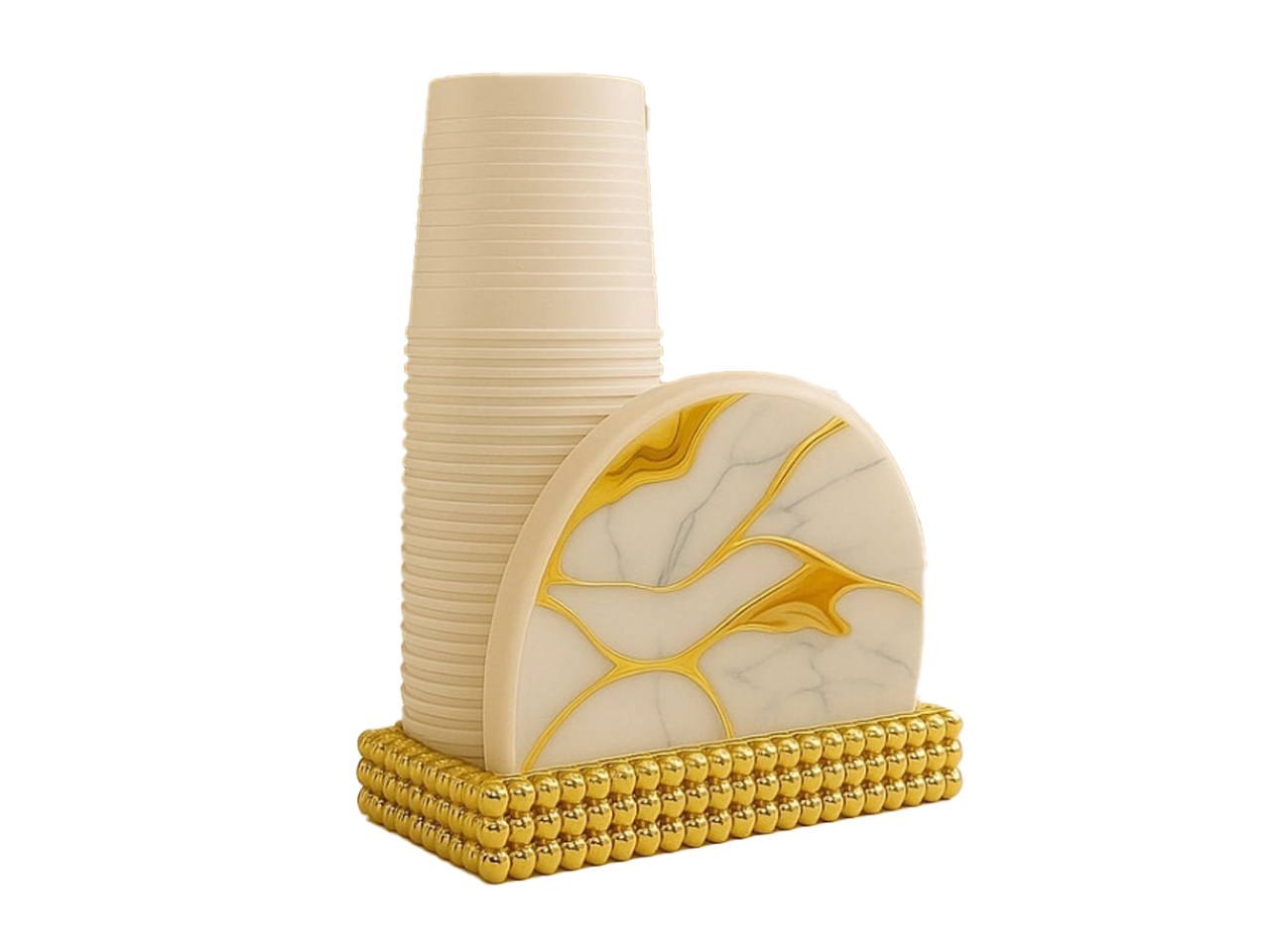 PORTABICCHIERI EFFETTO MARMO GOLD 25034MG