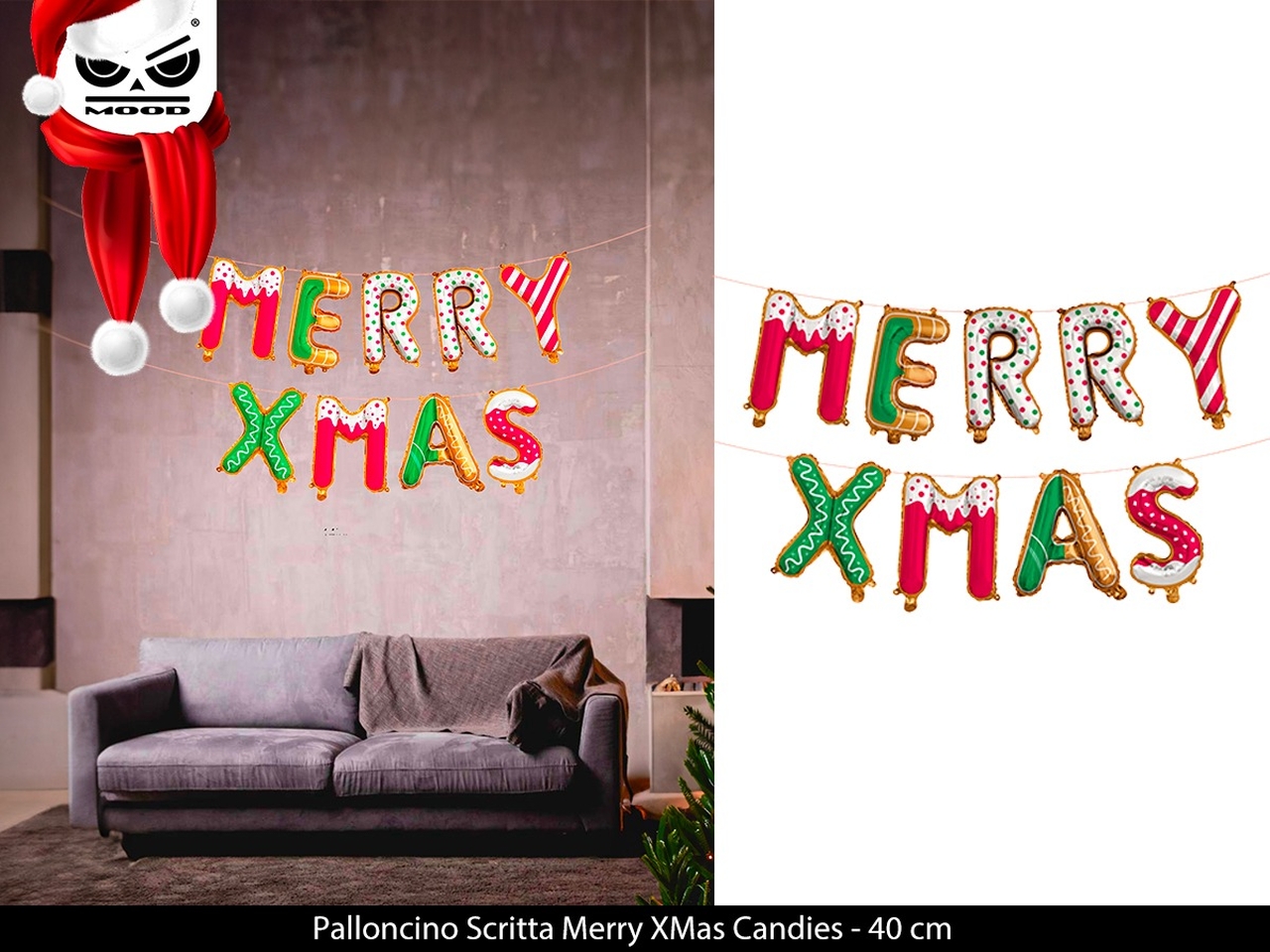 PALLONCINO SCRITTA MERRY XMAS XT3240 PALLONCINO SCRITTA MERRY XMAS XT3240