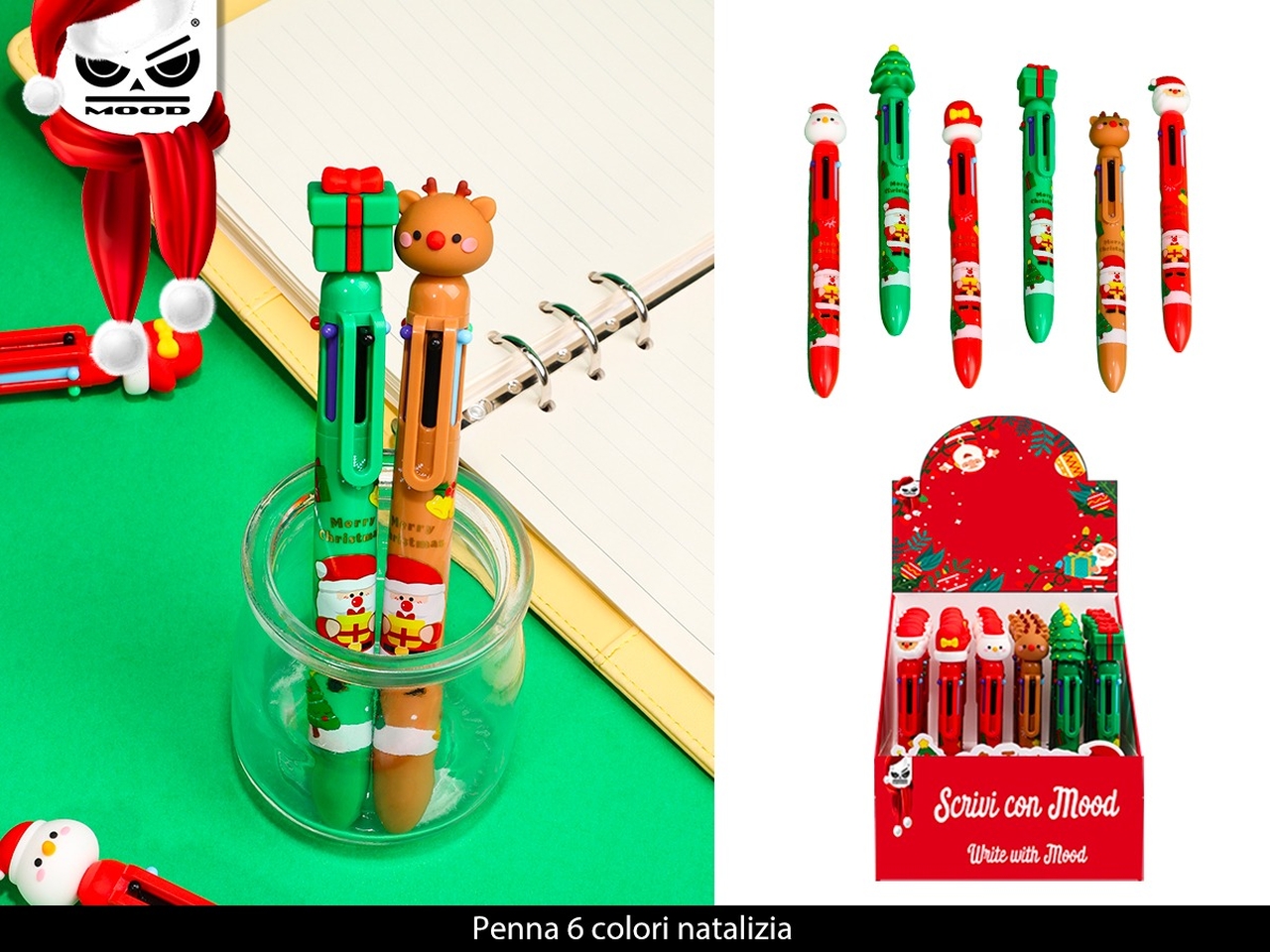 PENNA 6 COLORI NATALIZIA ASS. XT3371 PENNA 6 COLORI NATALIZIA ASS. XT3371