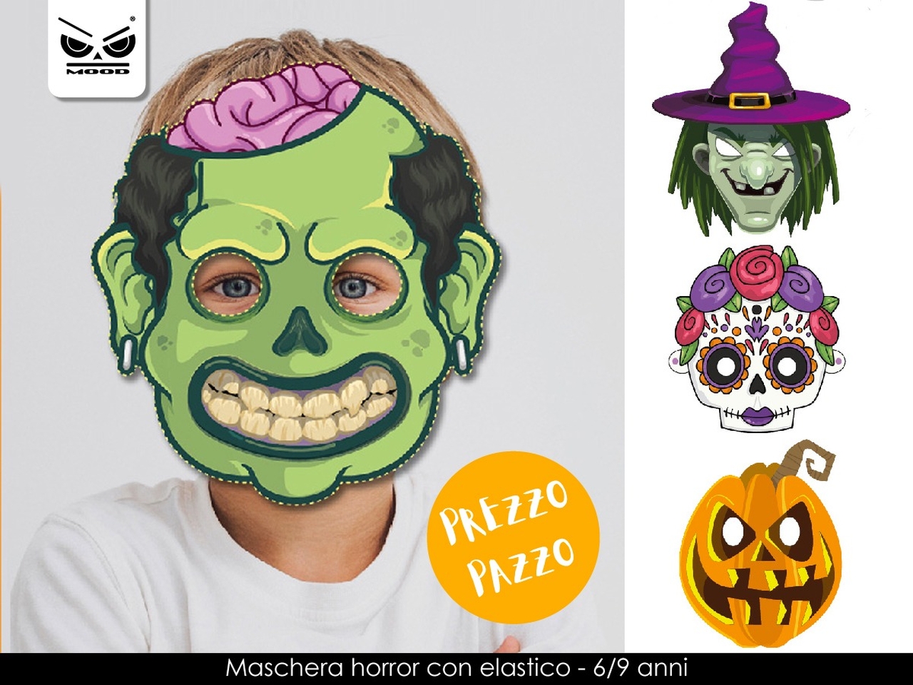 MASCHERA MOSTRI IN CARTA PERSONAGGI ASS. HT760