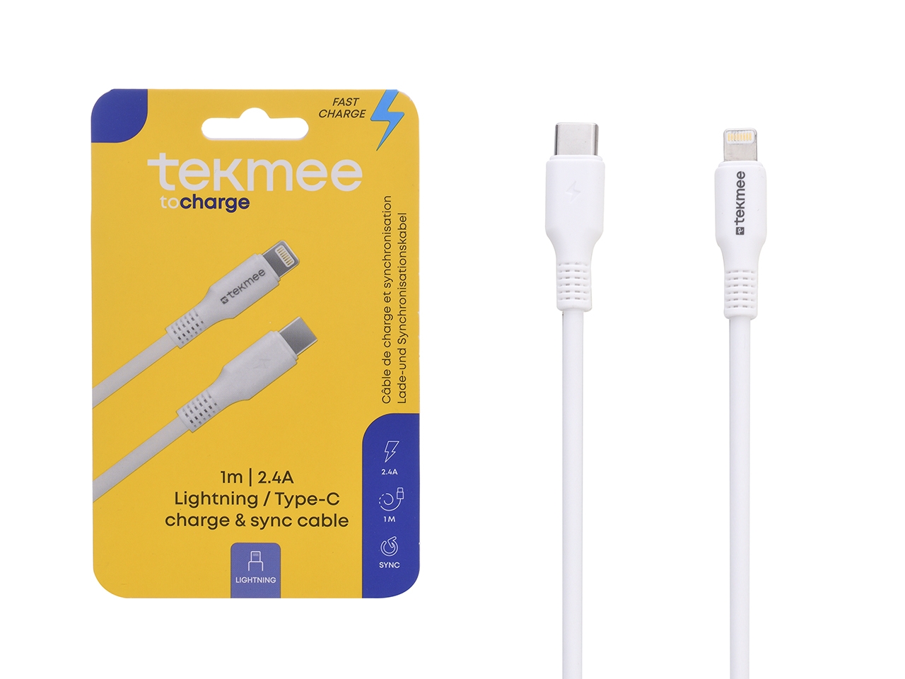 TEKMEE CAVO USB 1M DA TYPE C-LIGHT. IPHONE 4043017