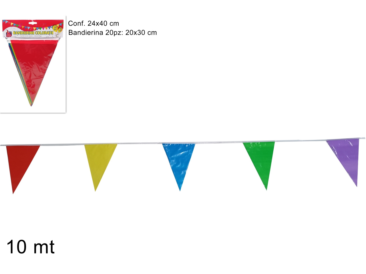 STRISCIONE BANDIERINE COLOR.20PZ 10MT DEV23002161