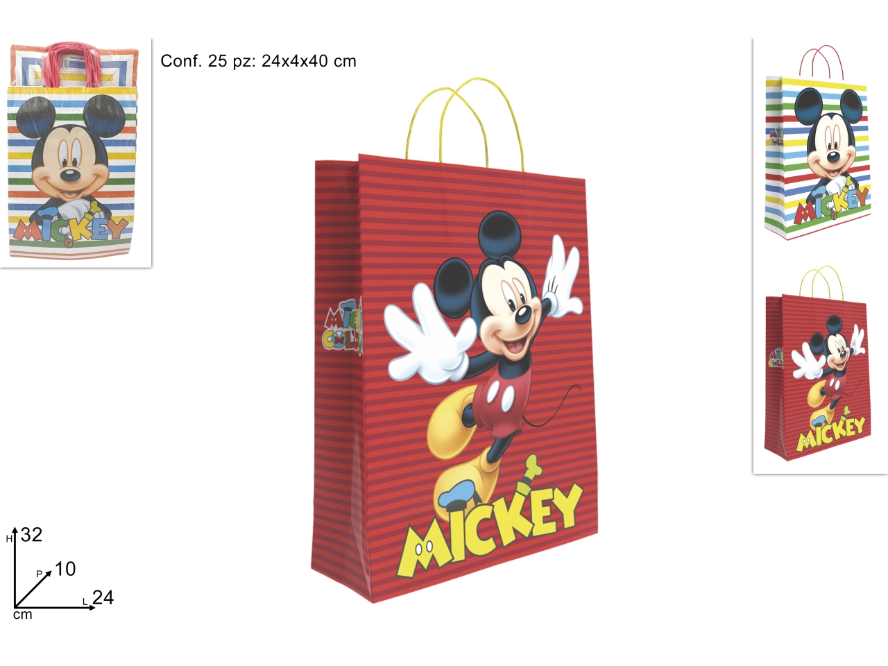 BUSTA REGALO 24X10X32CM MICKEY ASS. DTO24001151