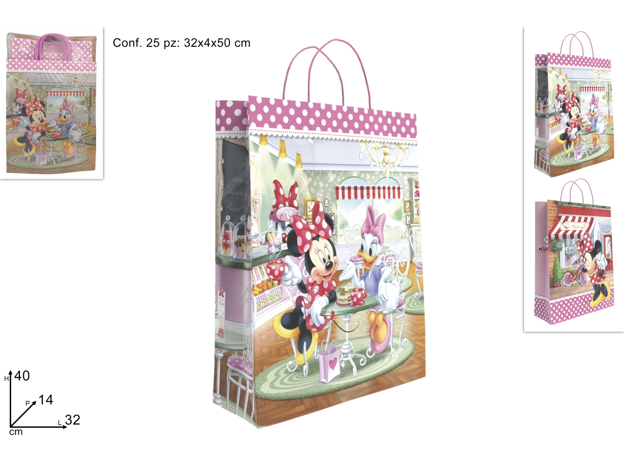 BUSTA REGALO 32X14X40CM MINNIE ASS. DTO24001141