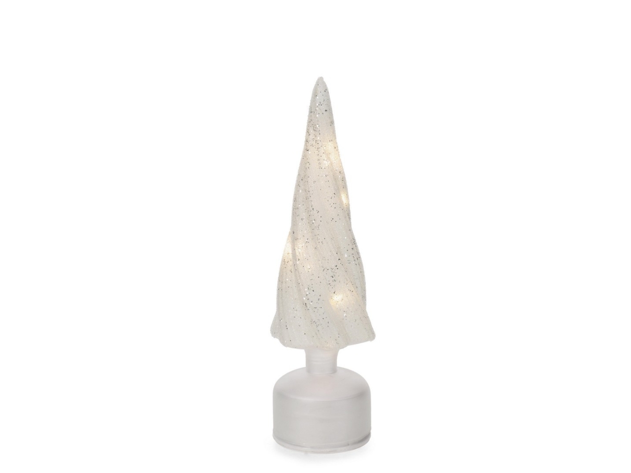ALBERO PINO VETRO 30CM KARYN C/LED BIANCO 978630