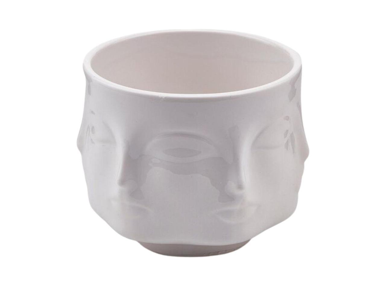 VASO FACCE DEITY 11XH.9CM BIANCO 015650,100 VASO FACCE DEITY 11XH.9CM BIANCO 015650,100